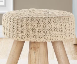 Wooden Leg Upholstered Ottoman -Living Room Furniture 810533422 4