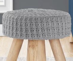 Wooden Leg Upholstered Ottoman -Living Room Furniture 810533423 4