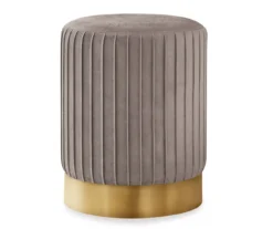 Pleated Velvet Upholstered Ottoman -Living Room Furniture 810533425 2