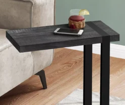 Black Reclaimed Wood Look C Side Table 8 Black Reclaimed Wood Look C Side Table -Living Room Furniture 810533449 4