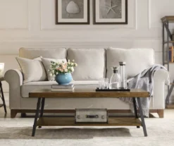 Pomona Pine Brown & Steel Gray 24" Wood Open-Shelf End Table -Living Room Furniture 810535748 11