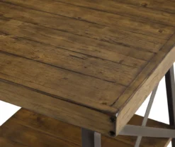 Pomona Pine Brown & Steel Gray 24" Wood Open-Shelf End Table -Living Room Furniture 810535748 3