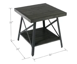 Pomona Gray & Steel Gray 24" Wood Open-Shelf End Table 17 Pomona Gray & Steel Gray 24" Wood Open-Shelf End Table -Living Room Furniture 810535749 2