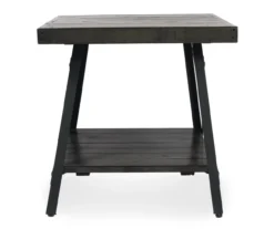 Pomona Gray & Steel Gray 24" Wood Open-Shelf End Table 12 Pomona Gray & Steel Gray 24" Wood Open-Shelf End Table -Living Room Furniture 810535749 4 1