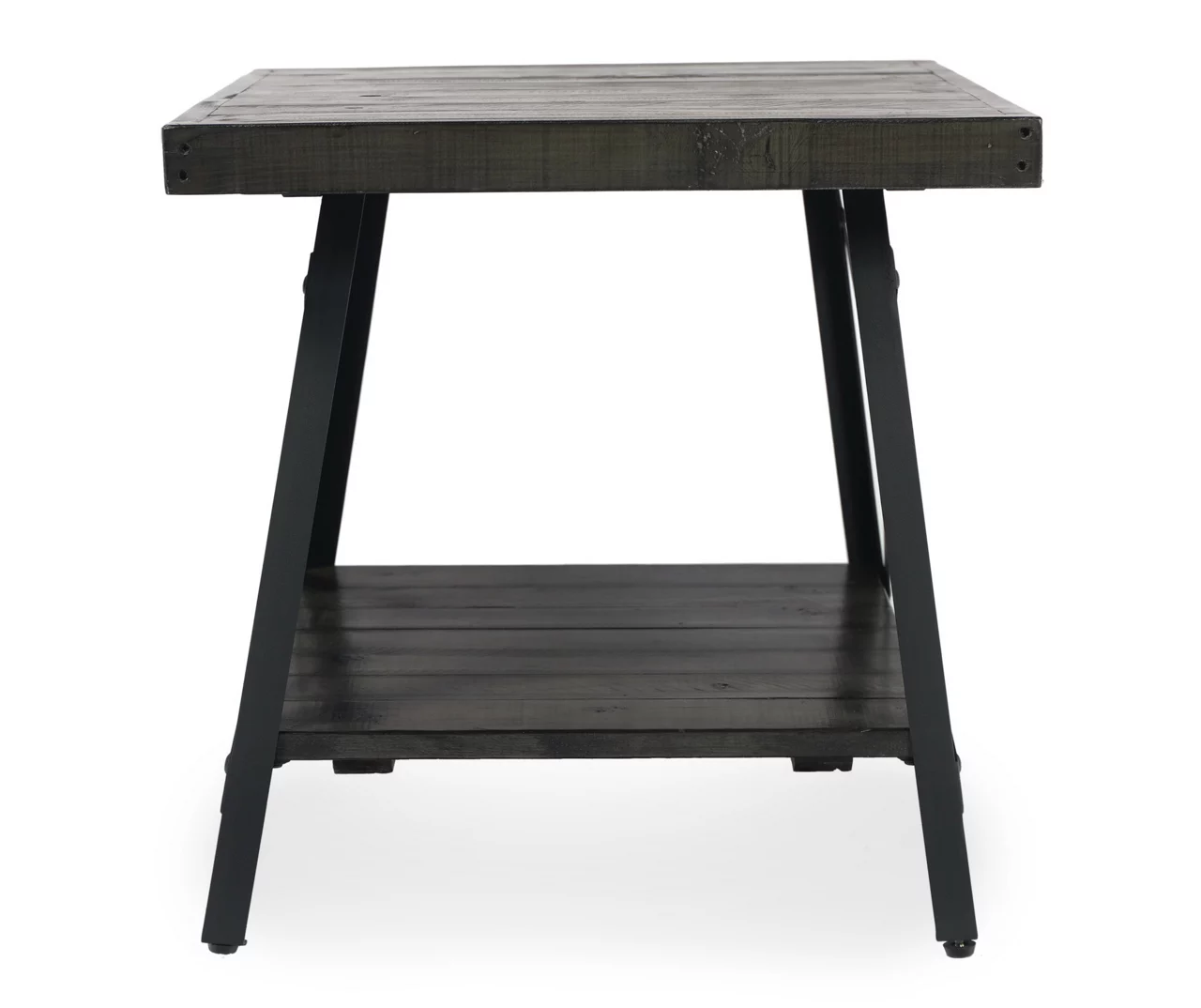 Pomona Gray & Steel Gray 24" Wood Open-Shelf End Table 5 Pomona Gray & Steel Gray 24" Wood Open-Shelf End Table - Image 3