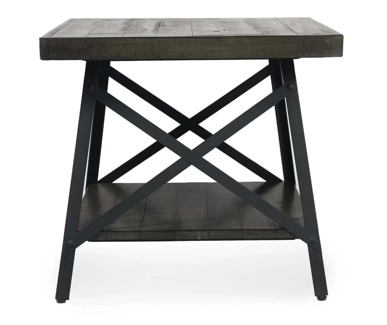 Pomona Gray & Steel Gray 24" Wood Open-Shelf End Table 6 Pomona Gray & Steel Gray 24" Wood Open-Shelf End Table - Image 4