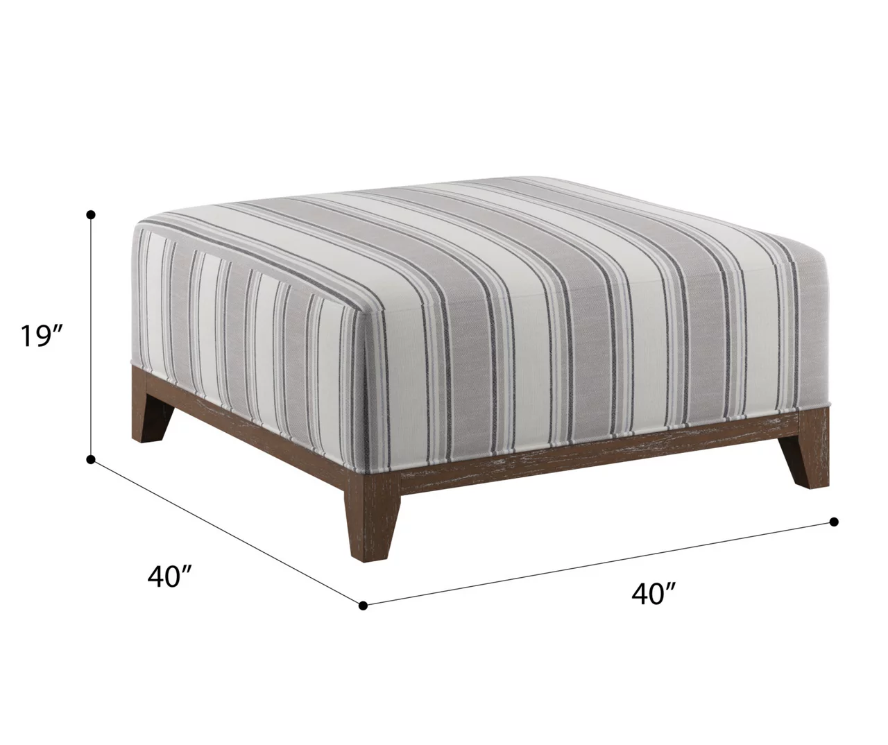 Stone Gray Square Wood Leg Ottoman 9 Stone Gray Square Wood Leg Ottoman - Image 7