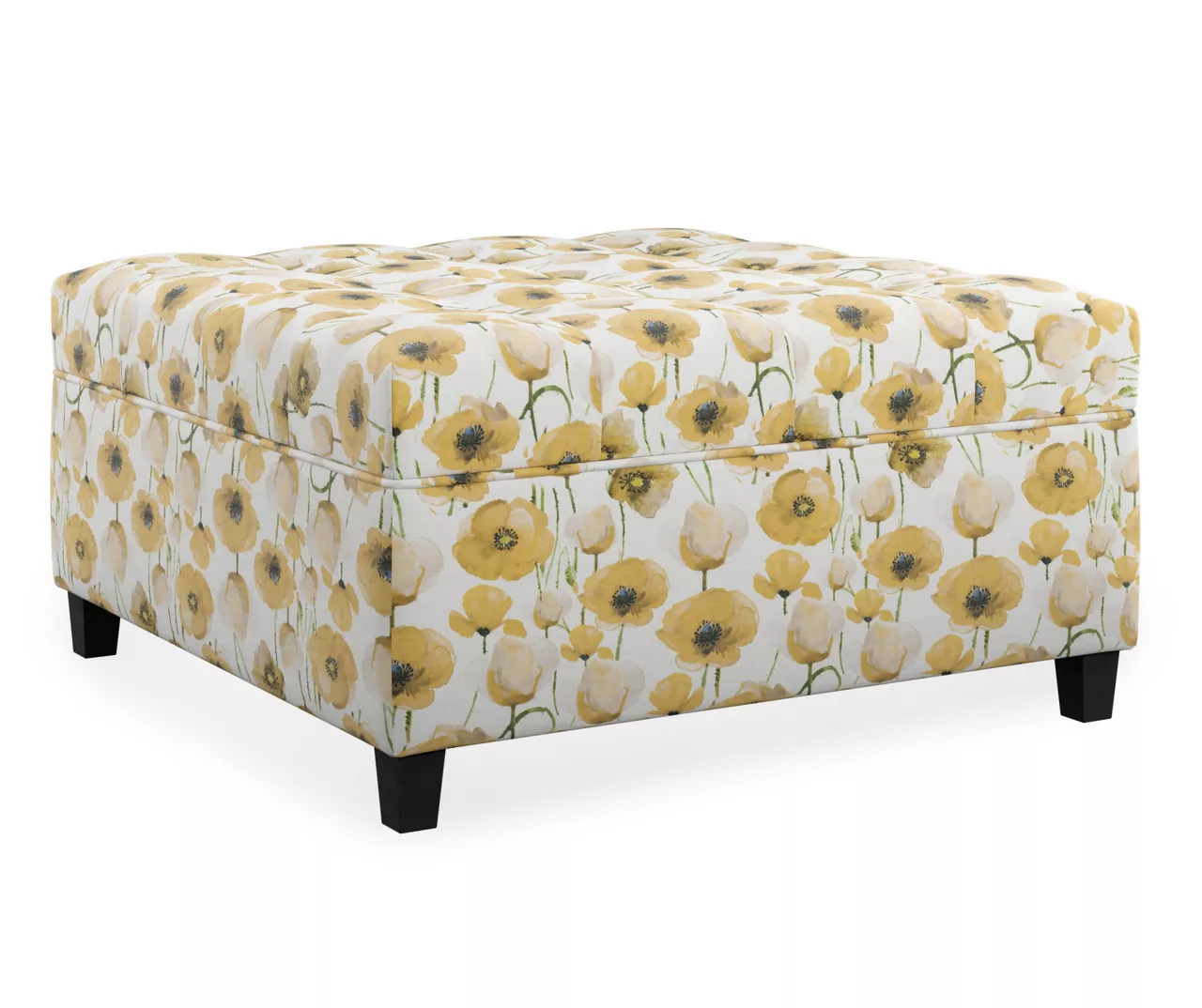 Golden Poppy Wood Leg Storage Ottoman 3 Golden Poppy Wood Leg Storage Ottoman