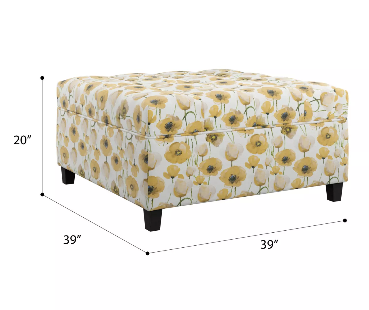 Golden Poppy Wood Leg Storage Ottoman 10 Golden Poppy Wood Leg Storage Ottoman - Image 8