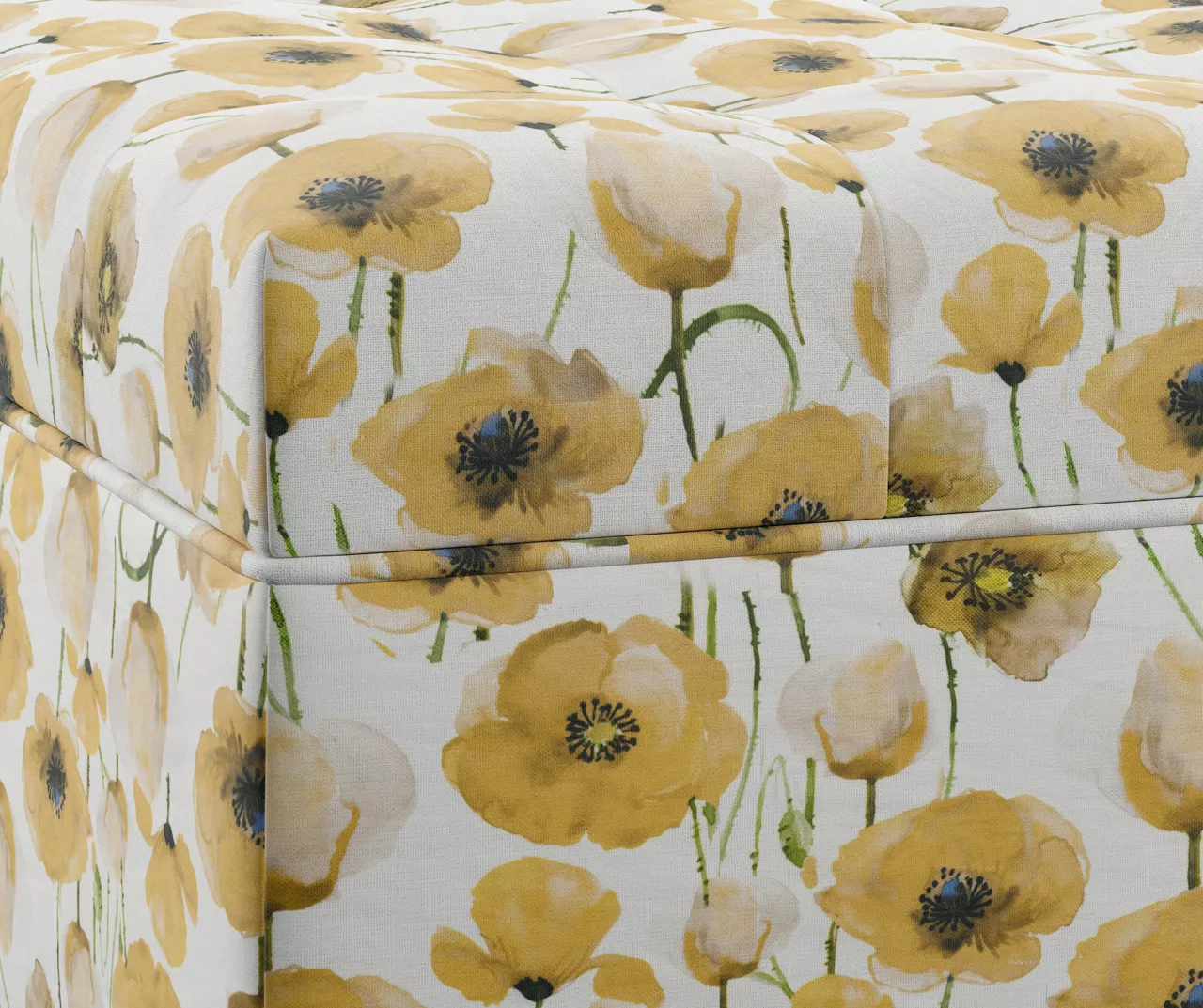 Golden Poppy Wood Leg Storage Ottoman 7 Golden Poppy Wood Leg Storage Ottoman - Image 5