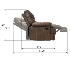 Brown Microfiber Swivel Gliding Recliner 11 Brown Microfiber Swivel Gliding Recliner -Living Room Furniture 810535760 A7 2