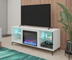 Newland White Electric Fireplace Console 11 Newland White Electric Fireplace Console -Living Room Furniture 810538184 2