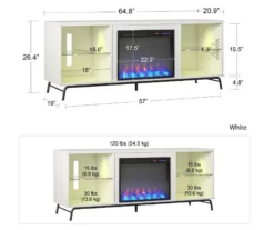 Newland White Electric Fireplace Console 13 Newland White Electric Fireplace Console -Living Room Furniture 810538184 6