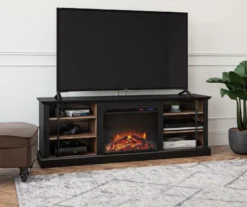 70" Fowler Black Electric Fireplace Console 10 70" Fowler Black Electric Fireplace Console -Living Room Furniture 810538243 1