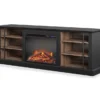 70" Fowler Black Electric Fireplace Console 1 70" Fowler Black Electric Fireplace Console -Living Room Furniture 810538243 3