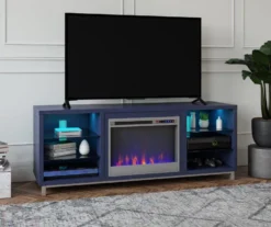 70" Intrepid Navy Deluxe Electric Fireplace Console 10 70" Intrepid Navy Deluxe Electric Fireplace Console -Living Room Furniture 810538244 1