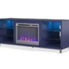 70" Intrepid Navy Deluxe Electric Fireplace Console 1 70" Intrepid Navy Deluxe Electric Fireplace Console -Living Room Furniture 810538244 3