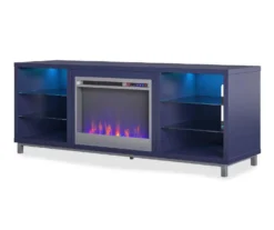 70" Intrepid Navy Deluxe Electric Fireplace Console