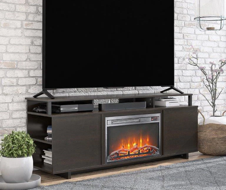 65" Himmel Espresso Electric Fireplace Console 5 65" Himmel Espresso Electric Fireplace Console - Image 3