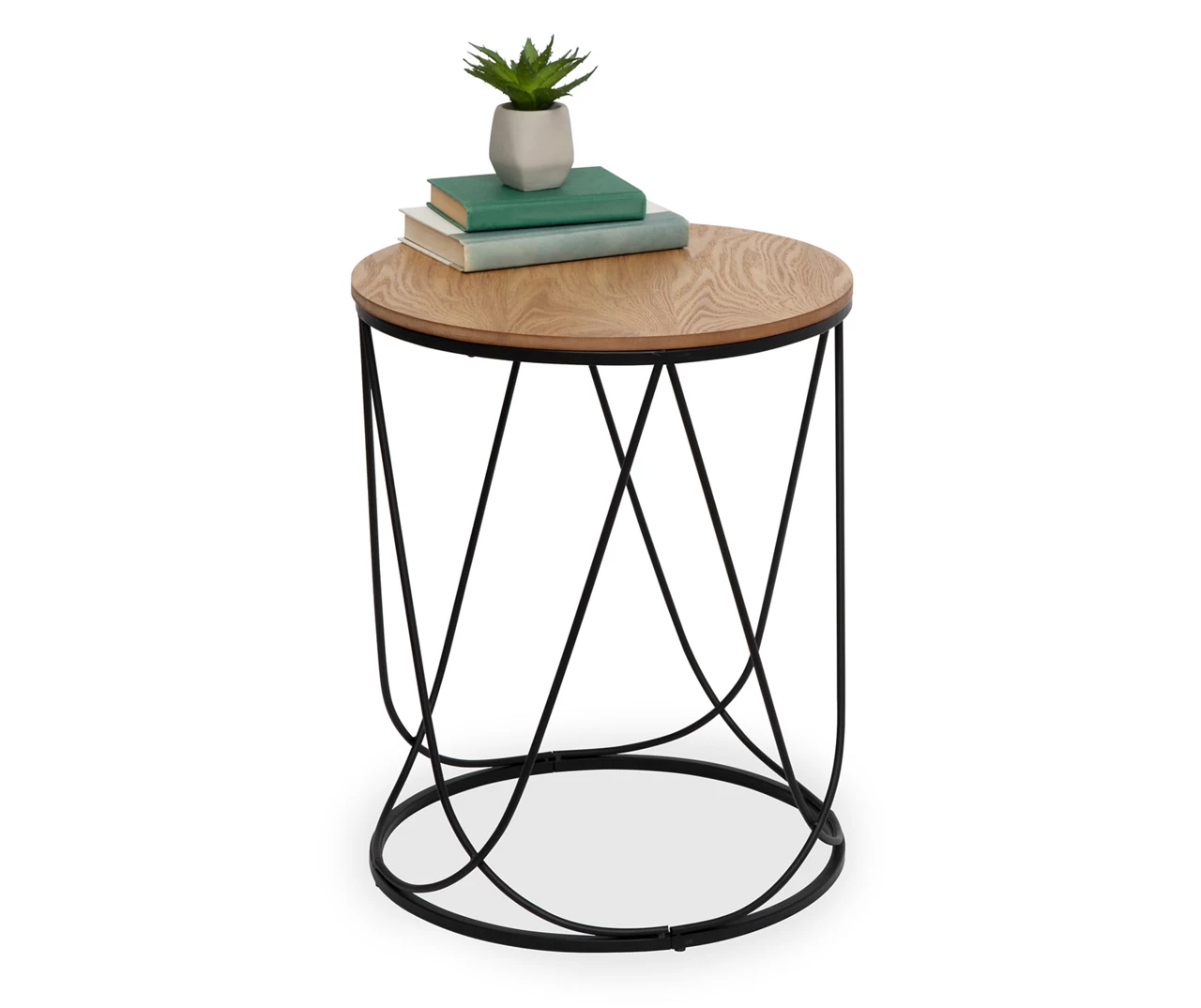 Black & Natural Round Side Table 3 Black & Natural Round Side Table