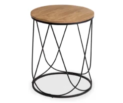 Black & Natural Round Side Table 9 Black & Natural Round Side Table -Living Room Furniture 810539920 3