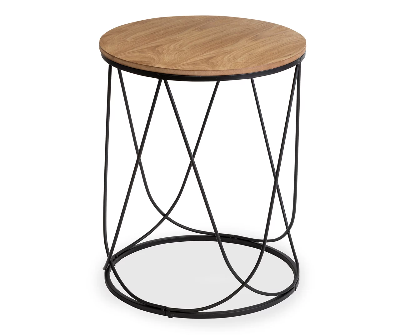 Black & Natural Round Side Table 5 Black & Natural Round Side Table - Image 3