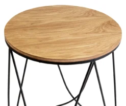 Black & Natural Round Side Table 10 Black & Natural Round Side Table -Living Room Furniture 810539920 4