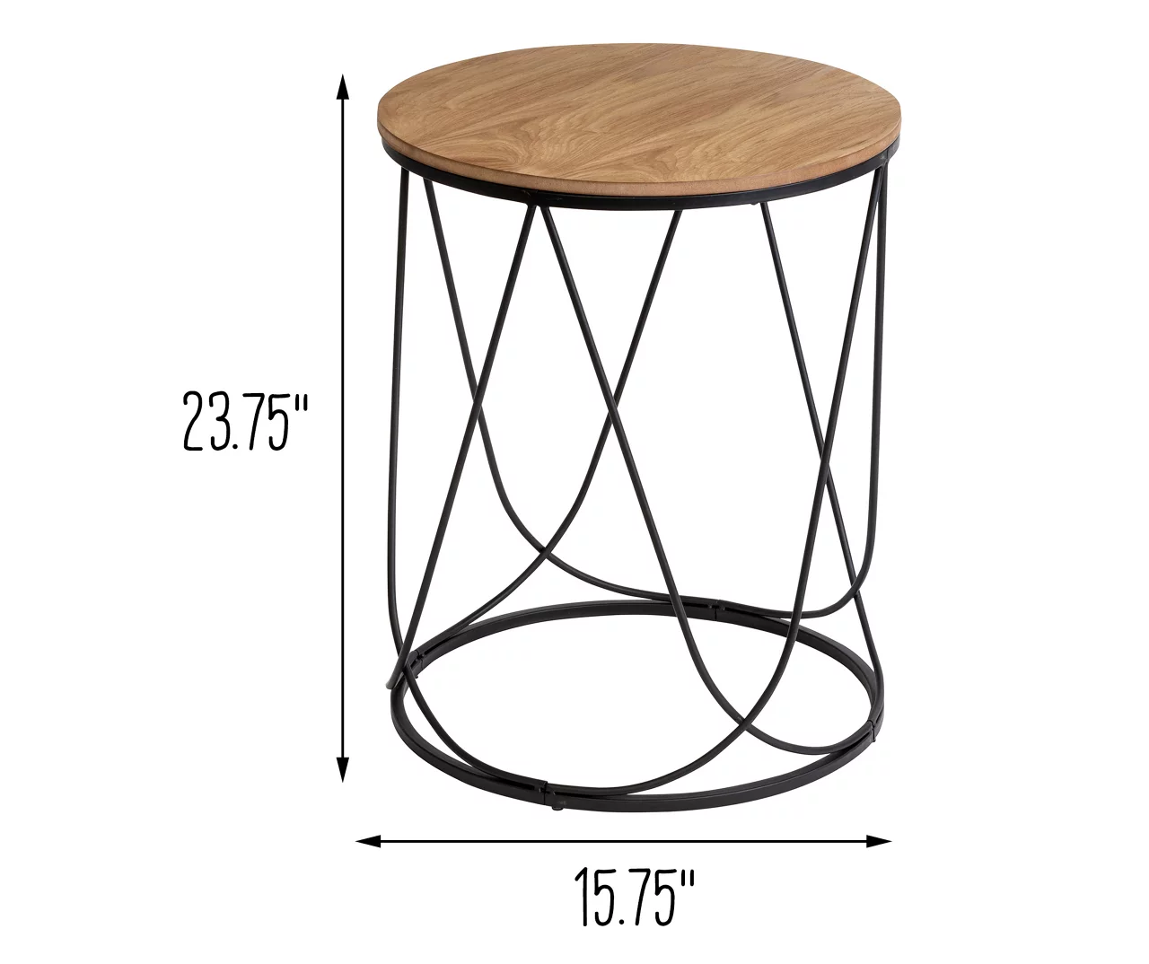 Black & Natural Round Side Table 7 Black & Natural Round Side Table - Image 5