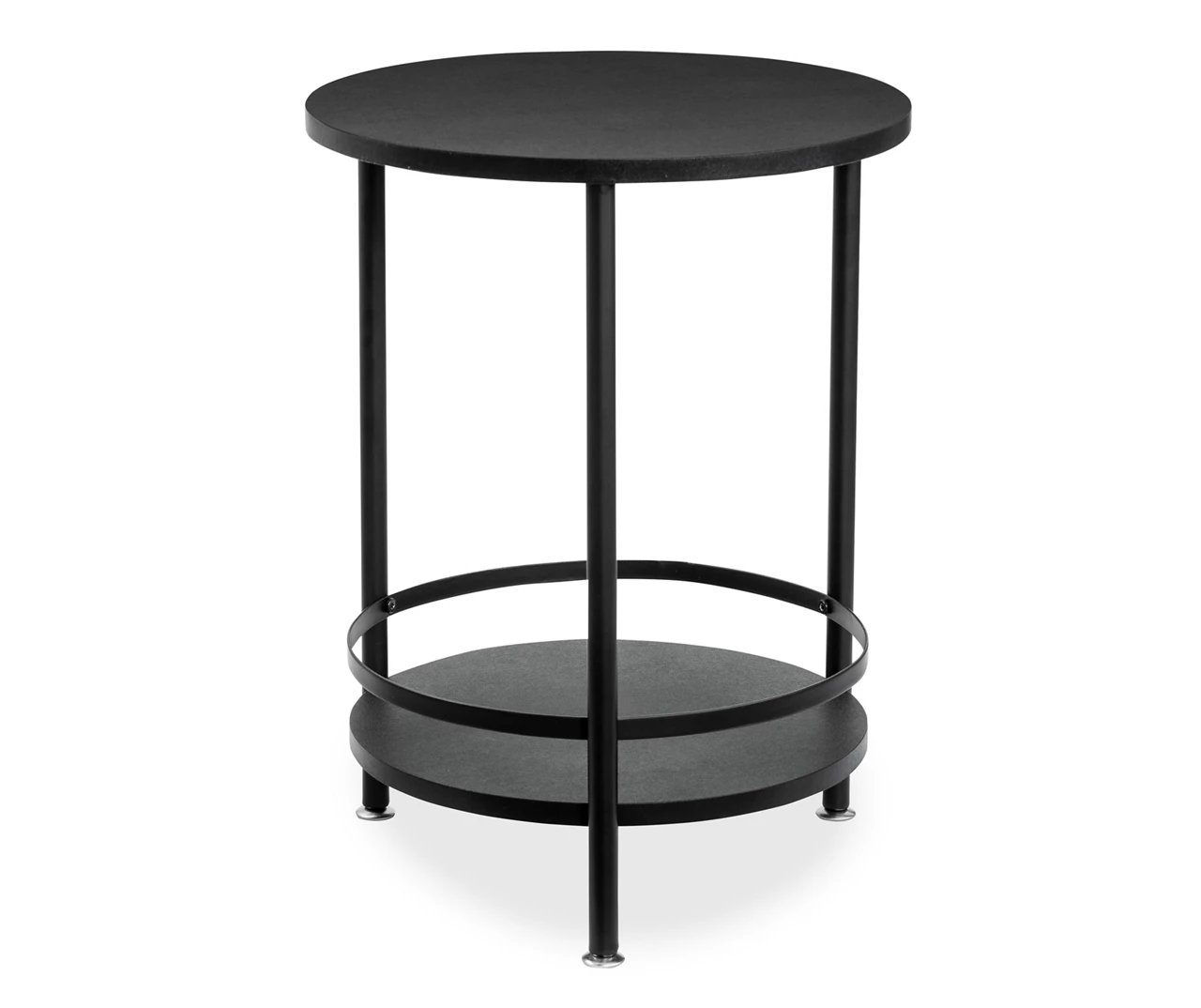 Black Round 2-Tier Side Table 5 Black Round 2-Tier Side Table - Image 3