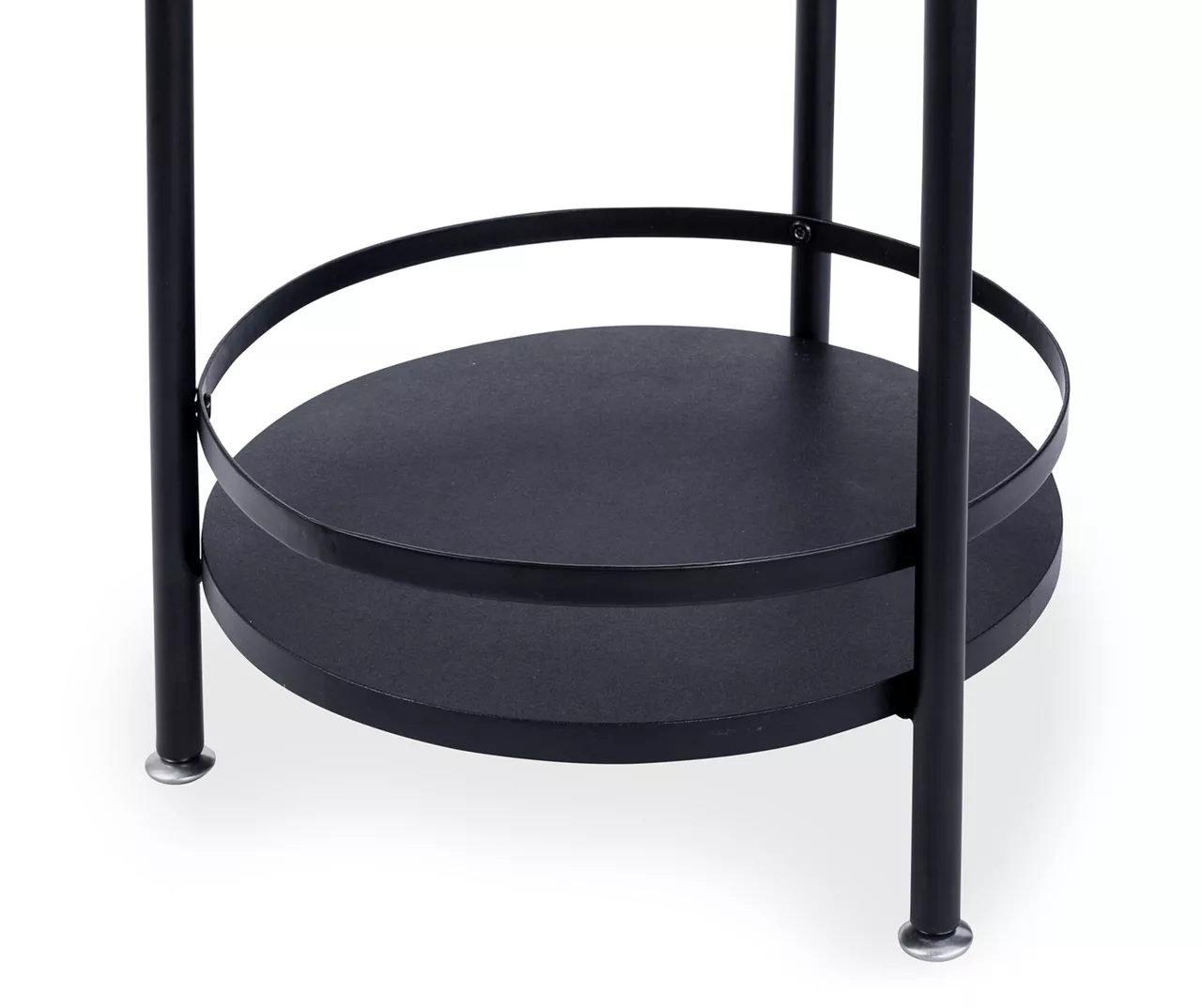 Black Round 2-Tier Side Table 6 Black Round 2-Tier Side Table - Image 4