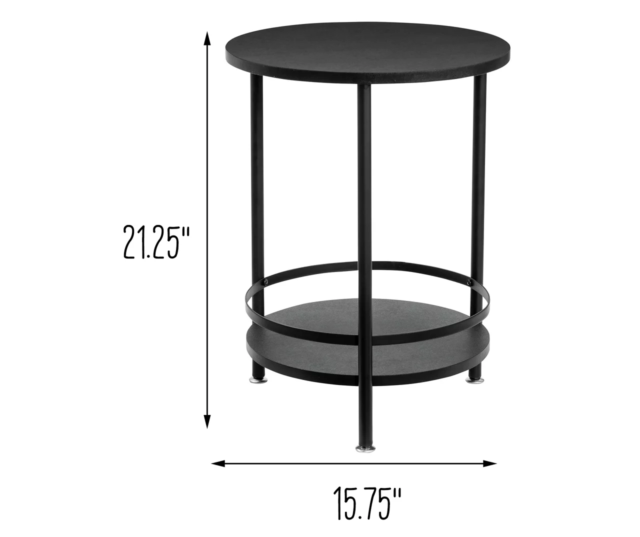 Black Round 2-Tier Side Table 7 Black Round 2-Tier Side Table - Image 5