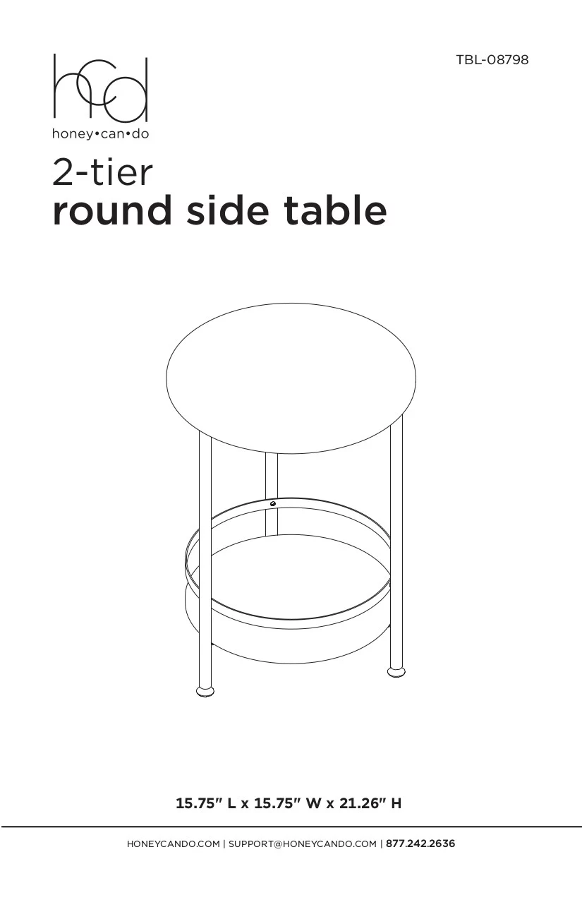 Black Round 2-Tier Side Table 8 Black Round 2-Tier Side Table - Image 6