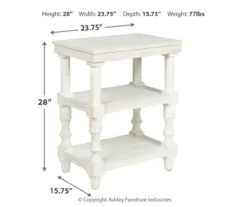 Dannerville Antique White 3-Tier Accent Table With USB Charging -Living Room Furniture 810542271 3