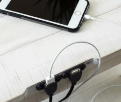 Dannerville Antique White 3-Tier Accent Table With USB Charging -Living Room Furniture 810542271 5