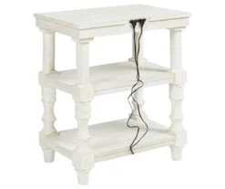 Dannerville Antique White 3-Tier Accent Table With USB Charging -Living Room Furniture 810542271 6