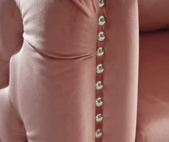 Lizmont Blush Tufted Velvet Accent Chair -Living Room Furniture 810542292 6