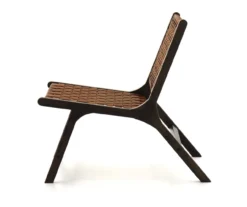 Fayme Camel Armless Leather Woven-Back Lounge Chair 12 Fayme Camel Armless Leather Woven-Back Lounge Chair -Living Room Furniture 810542301 4