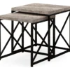Monarch Reclaimed Wood Look 2-Piece Nesting Table Set -Living Room Furniture 810542383 2