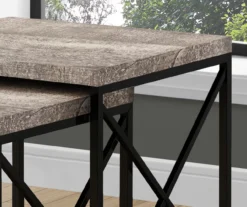 Monarch Reclaimed Wood Look 2-Piece Nesting Table Set -Living Room Furniture 810542383 3