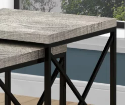 Monarch Reclaimed Wood Look 2-Piece Nesting Table Set -Living Room Furniture 810542384 3