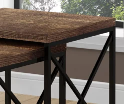Monarch Reclaimed Wood Look 2-Piece Nesting Table Set -Living Room Furniture 810542385 3