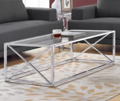 Monarch Glass & Metal Coffee Table 15 Monarch Glass & Metal Coffee Table -Living Room Furniture 810542388 1