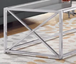 Monarch Glass & Metal Coffee Table 16 Monarch Glass & Metal Coffee Table -Living Room Furniture 810542388 3