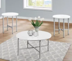 Monarch Round 3-Piece Occasional Table Set -Living Room Furniture 810542402 1