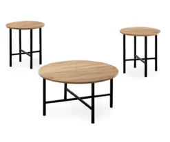 Monarch Round 3-Piece Occasional Table Set -Living Room Furniture 810542422 2