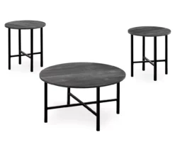 Monarch Round 3-Piece Occasional Table Set -Living Room Furniture 810542423 2