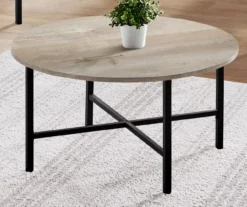 Monarch Round 3-Piece Occasional Table Set -Living Room Furniture 810542424 3