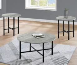 Monarch Round 3-Piece Occasional Table Set -Living Room Furniture 810542425 1