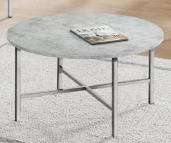 Monarch Round 3-Piece Occasional Table Set -Living Room Furniture 810542427 3