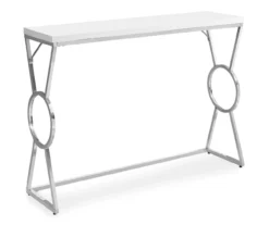Glossy White Chrome Circle LegĀ Accent Table